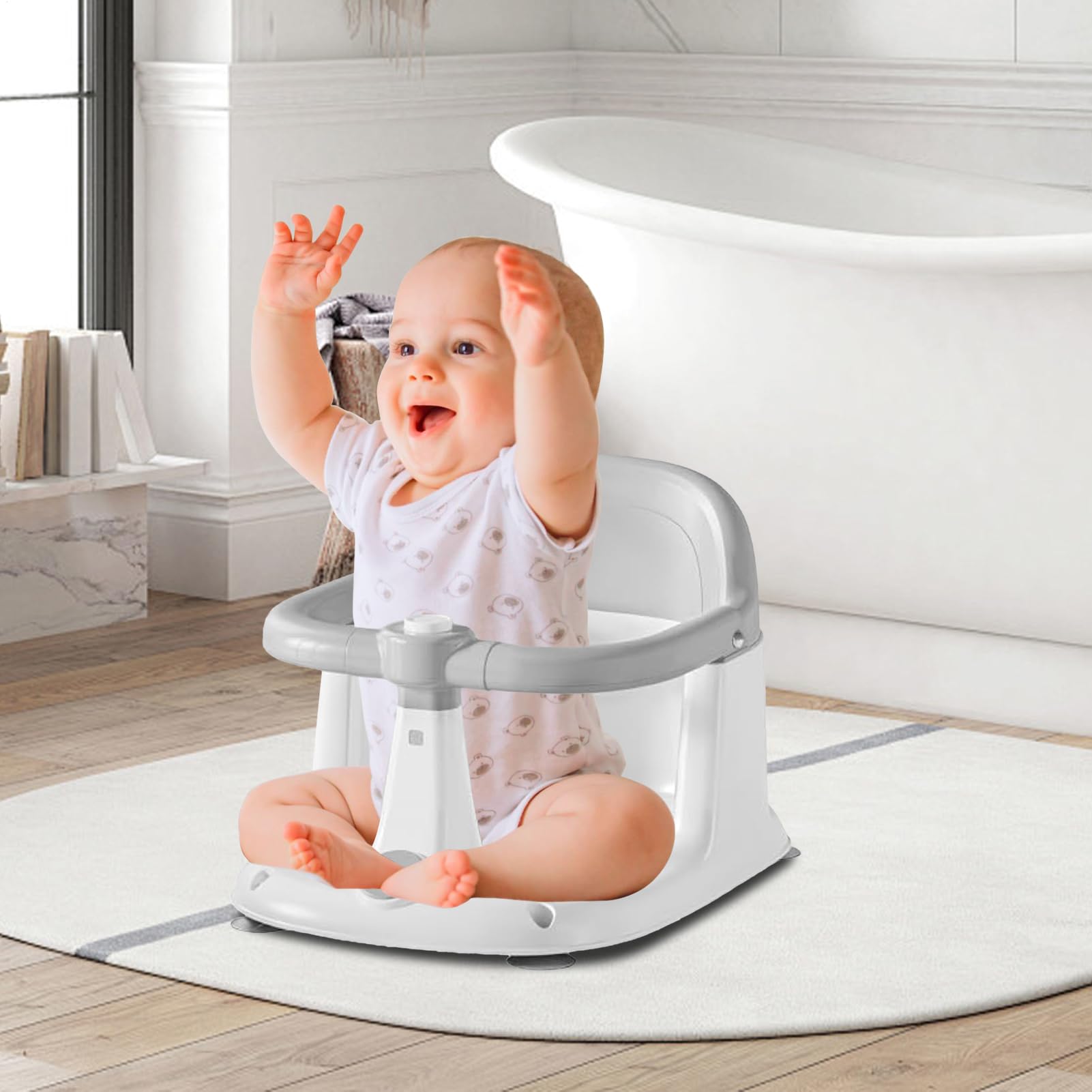 Siège de Bain Évolutif pour Enfant Siège de soutien de bain antidérapant | Chaise de douche bébé assis Maison Sol Garçons Filles Jeunes parents Nounous Familles soucieuses de l