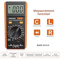 Vista 2 de Proster Medidor LCR - Multimetro Digital LCR de Capacitancia Resistencia Inductancia con Pantalla LCD de Rango Excesivo Amarillo