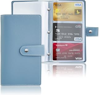 96 Visitenkartenhalter, Buchkarte, PVC, Karten, zum Aufbewahren von Visitenkarten, Treuekarten, Kreditkarten etc, 1 x Blau., 1 Pièces, Klassisch
