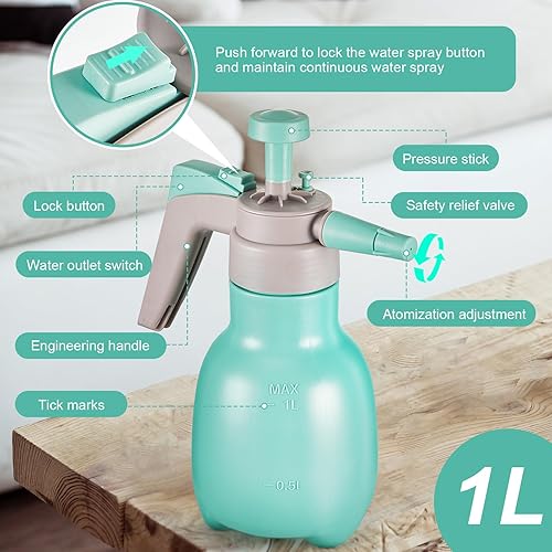 Miniatura 3 de 2 piezas de botella de spray de reptil Mister de alto rendimiento de 33.8 onzas de mano para reptiles Fogger Terrario, humidificador de reptiles