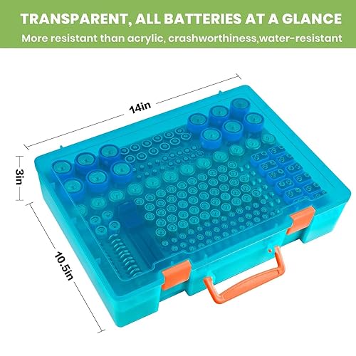 Miniatura 5 de Organizador de baterías - Caja de contenedores con comprobador BT-168. Organización de garaje con capacidad para 225 baterías AA AAA C D Cell 9V 3V