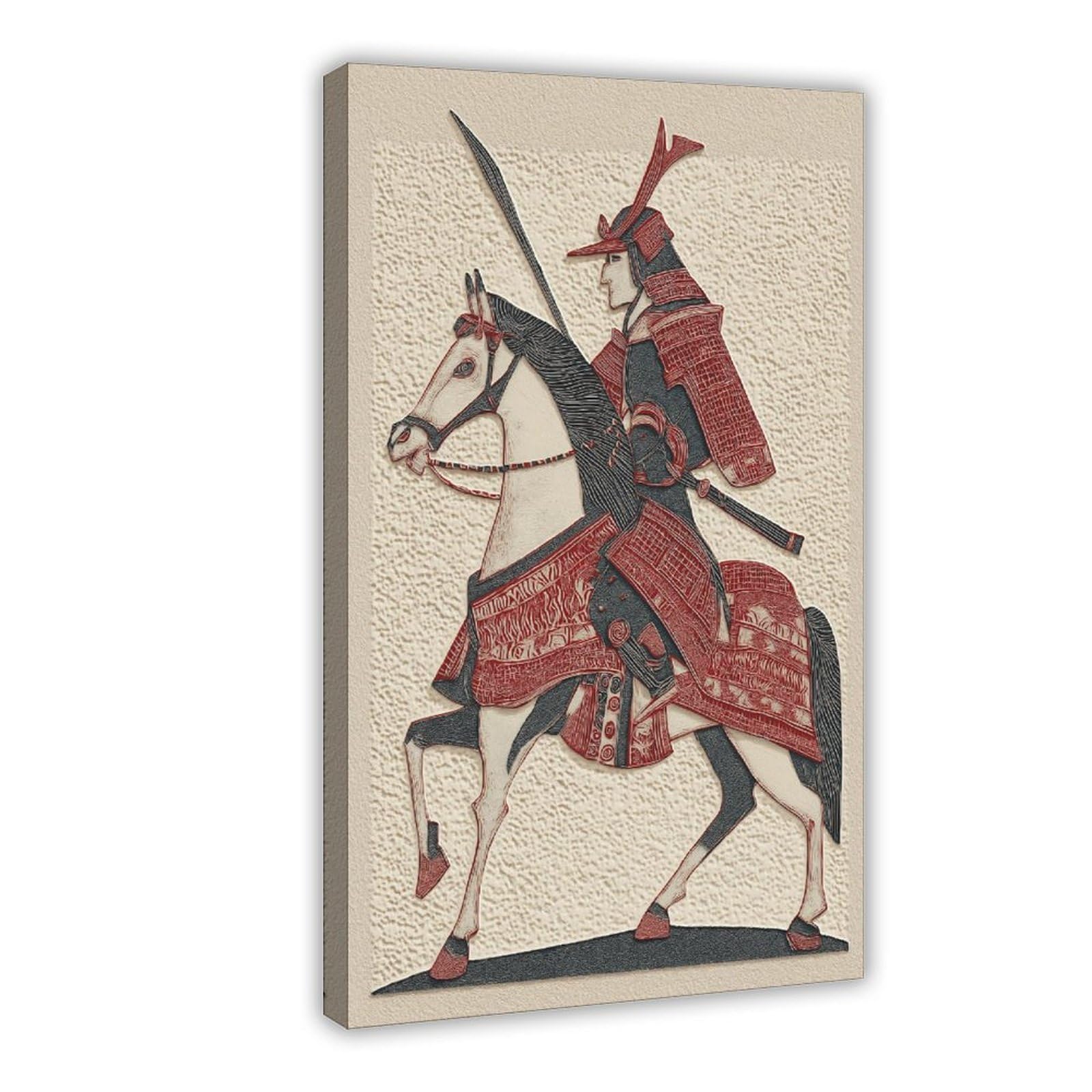YWTJAX Samurai Horseman Poster Canvas Poster for Dorm Room Decor Gift