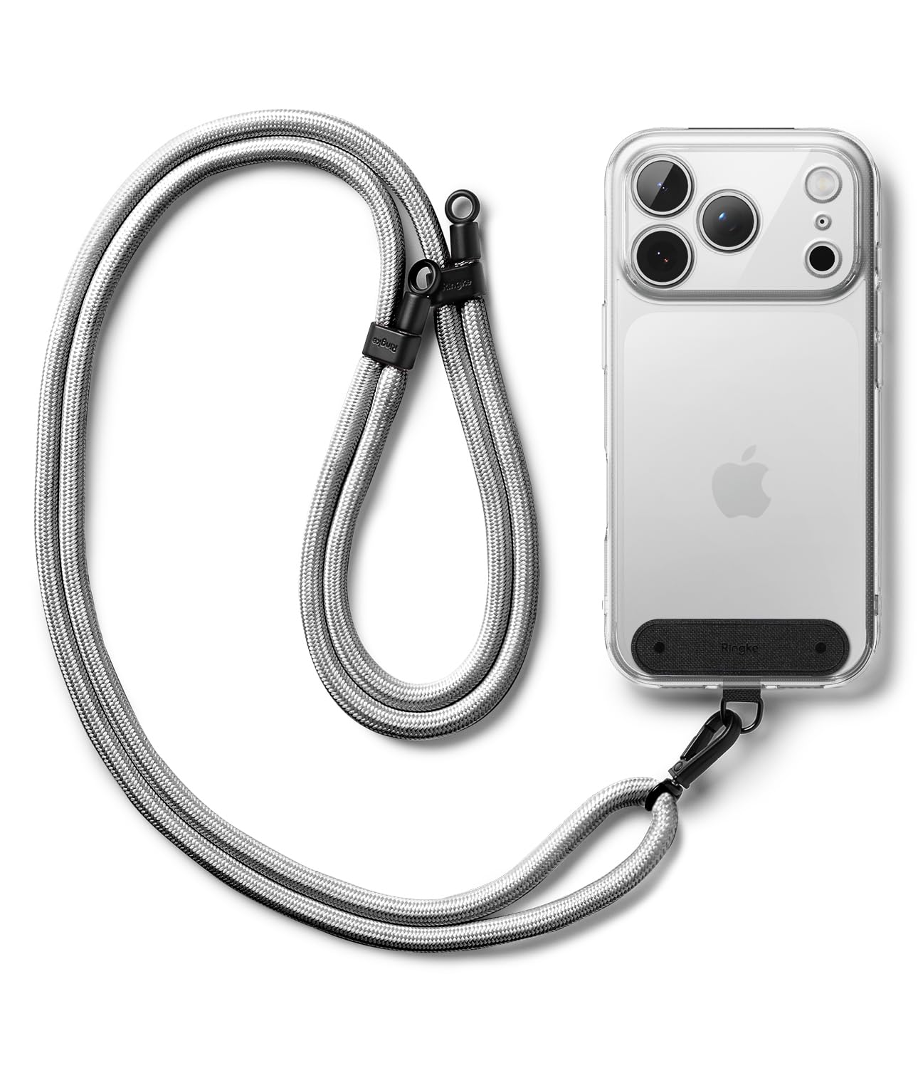 Ringke Holder Link Strap with Black Nylon Tag, Adjustable Crossbody Polyester Rope Lanyard Compatible with Universal Smartphone Case-image-34