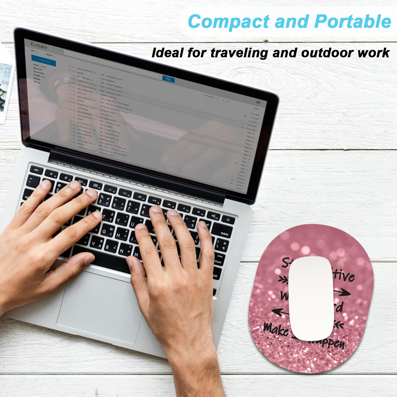 Rimilak Kleines Mauspad, 15,2 x 20,3 cm, nimmt Platz für Handgelenk und Maus, wasserdicht, kompakt, Mini-Mauspad für Laptop, Computer, kabellose Maus, Tastatur, Zuhause, Büro, Reisen, harte Arbeit