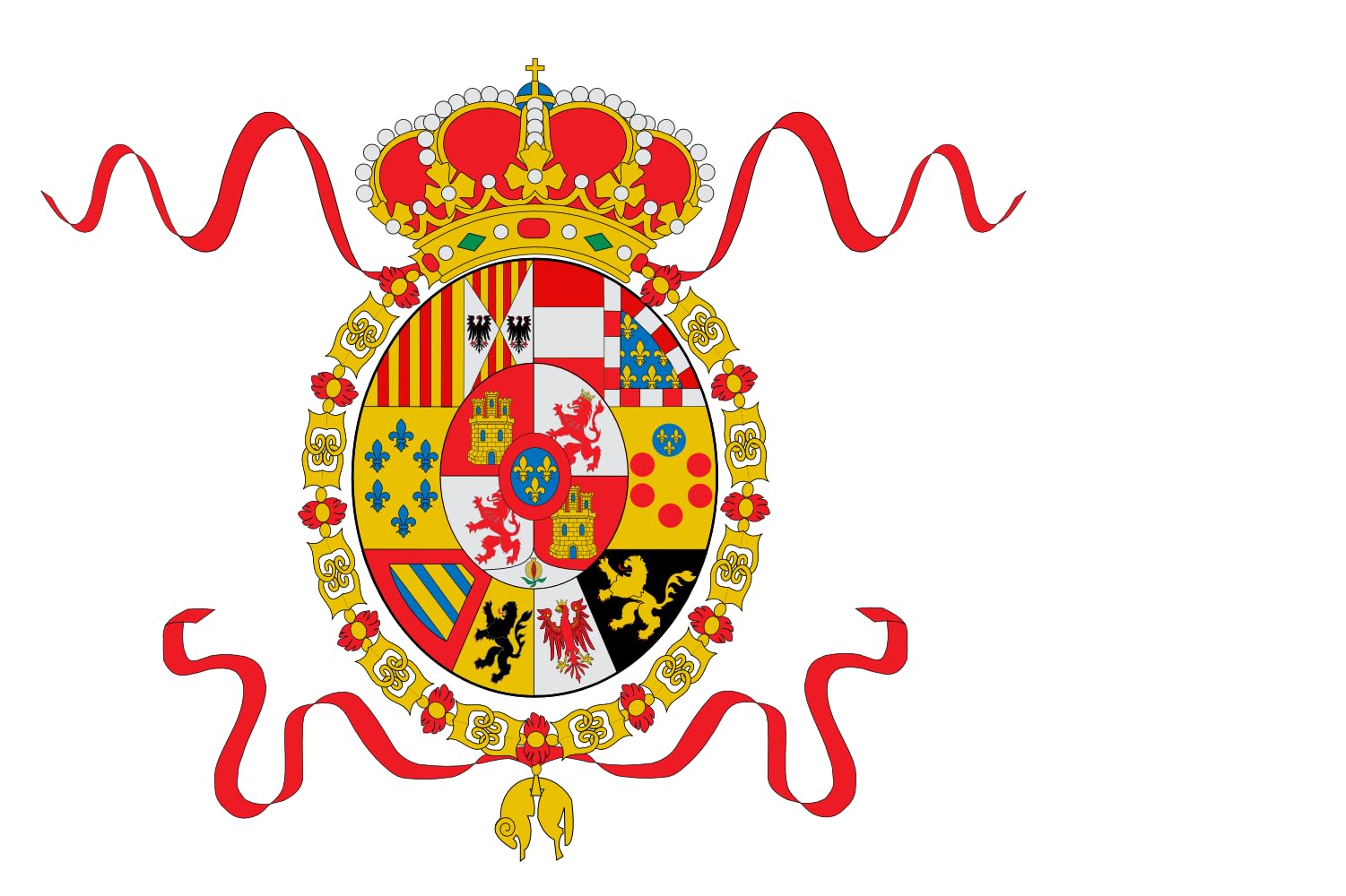 Drapeau XL Espagne 1760-1785 pavillon naval historique et grand étendard