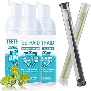 Teethaid Mouthwash, GAngjI Calculus Removal, Teeth Whitening, Healing Mouth Ulcers, Teethaid Mouthwash Whitening Toothpaste Foam 2023, Eliminating Bad Breath (3pcs)