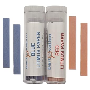 Red, Blue, Neutral Litmus Paper Acid/Base pH Indicator Strips Combo Pack with 300 Strips | Qualitative No Color Chart Tests