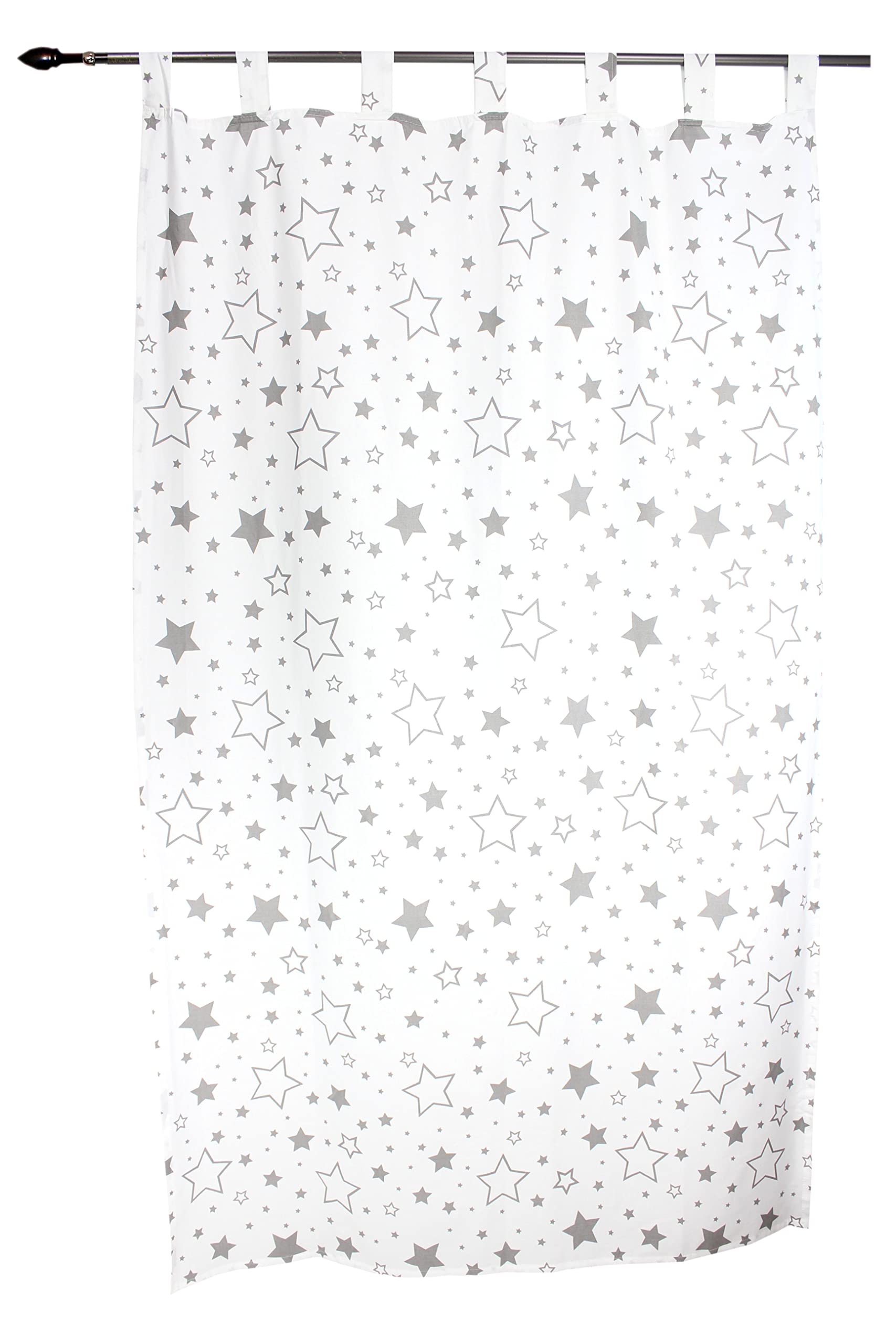 TupTam Rideaux pour Chambre d'enfant avec Passants 2 pcs, Gris/Galaxy, 155x95 cm