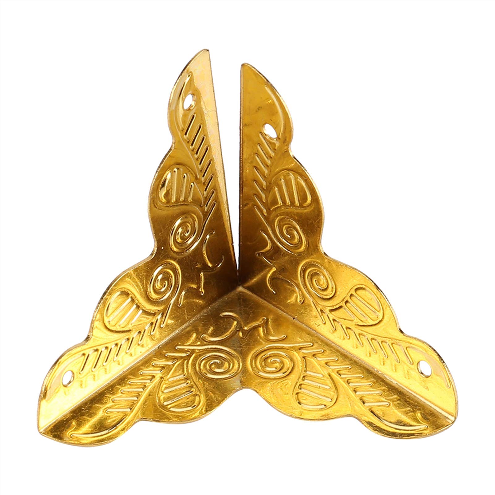 Protezioni Angolari Decorative In Metallo - Set 12 Pezzi Per Mobili In Legno (Oro) - Foto 3