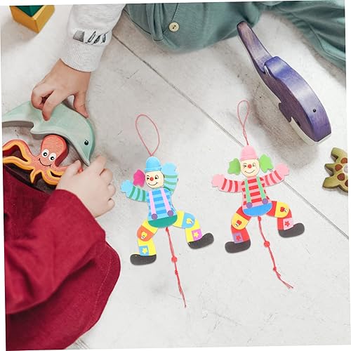 Miniatura 8 de Vaguelly 2 unids String Pull Line Payaso Juguete Payaso Diseño Marionette Clown Cono Marionette Juguetes Marionette Puppets Aldult Toy Puppet Show