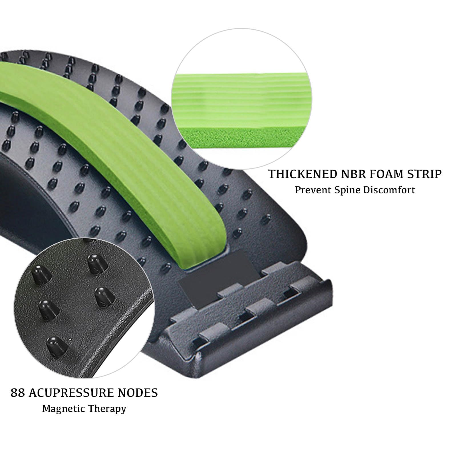 Back Stretcher Correcteur Dos Support Lombaire Réglable (Étirement Soulagement Douleur Posture Fitness Bureau Maison)