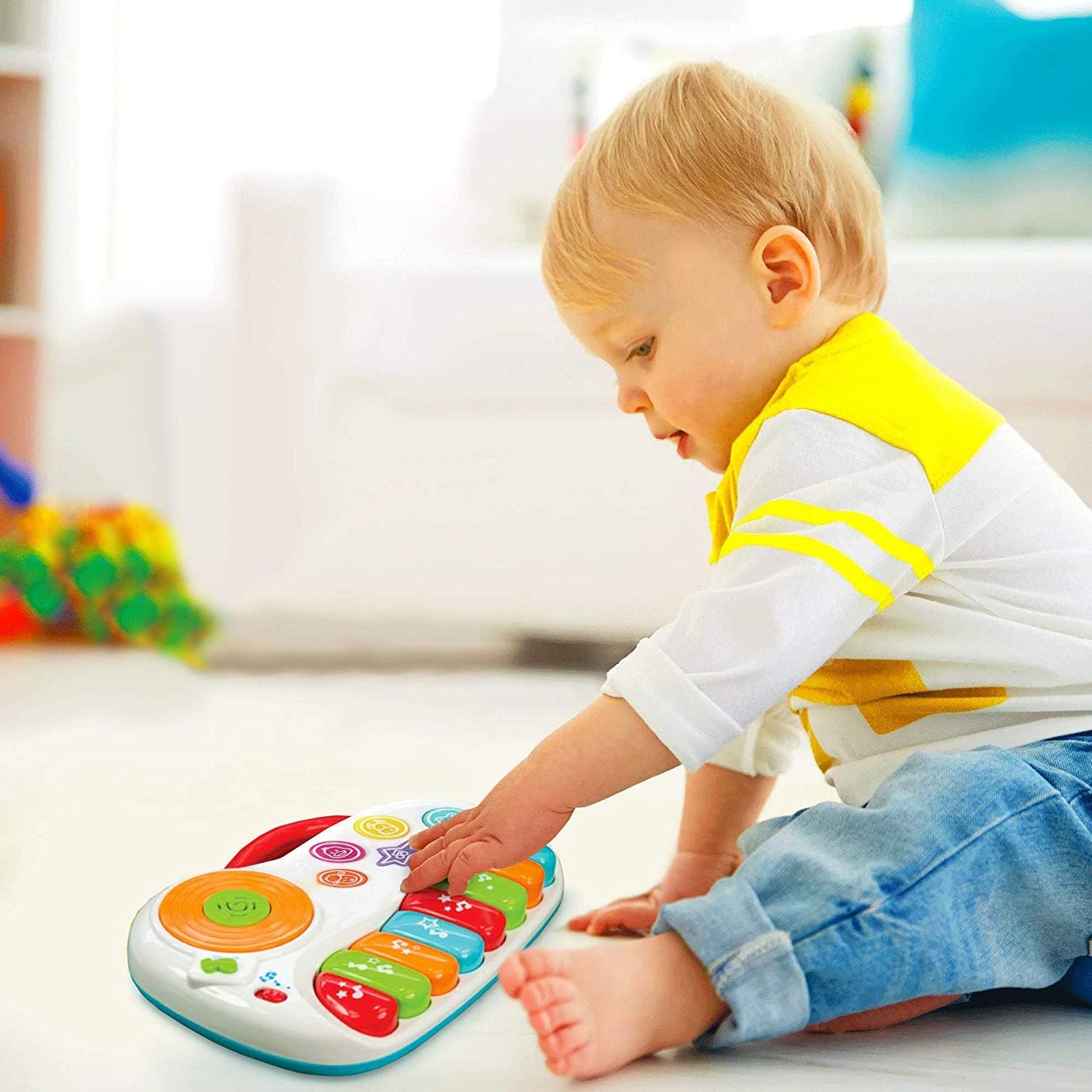 市場 Dj音楽ケット こども 知育玩具 大きいサイズ 子供 録音 再生 おもちゃ 24つの鍵 90 70cm 8種楽器 音楽再生 音楽マット 電池式