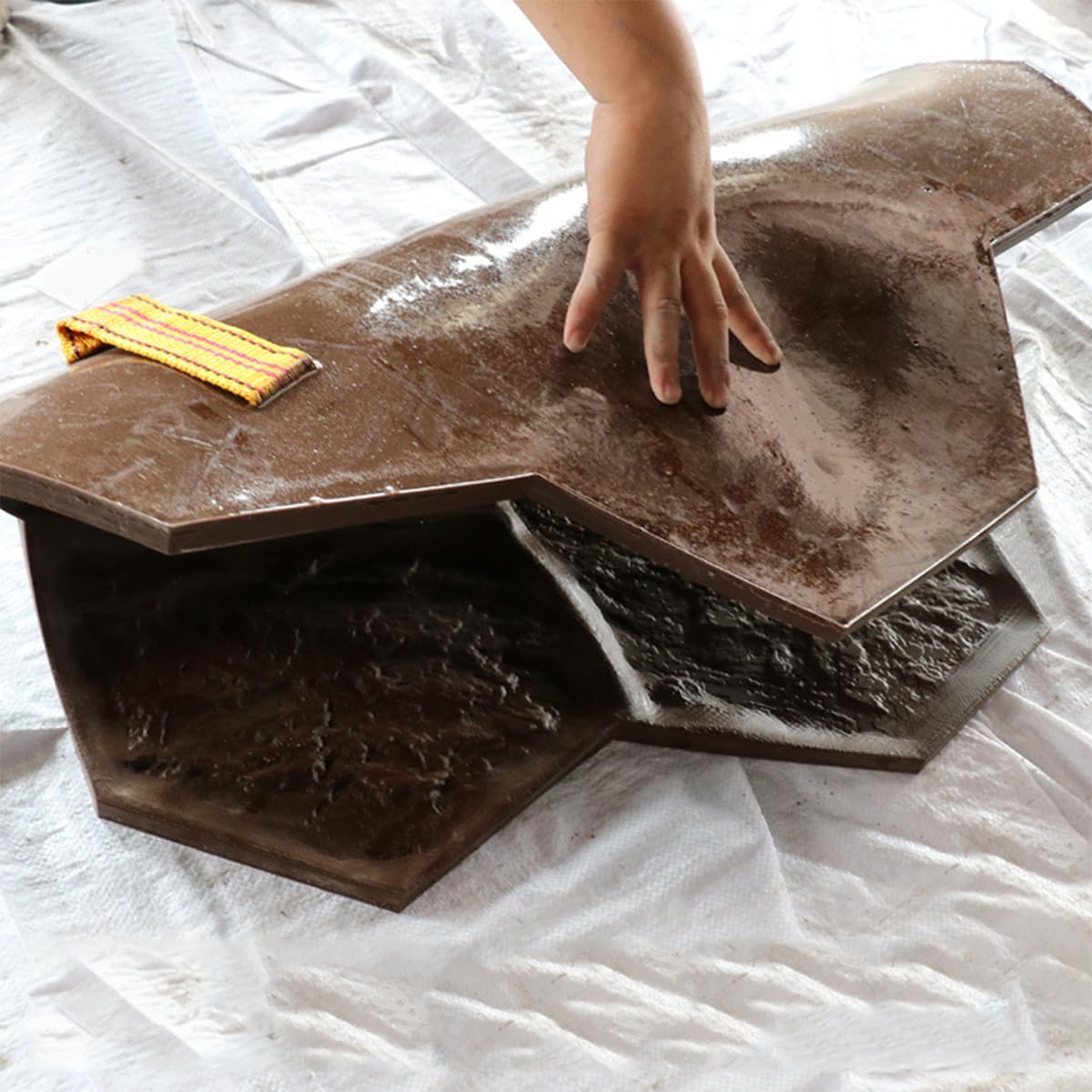 Stampi per calcestruzzo a Forma di Fiore, 74 cm/29,1 Pollici, tamponi per timbri Senza giunture, tappetini per timbri in calcestruzzo, per progetti di Rivestimento Fai da Te (74 cm/29,1 poll