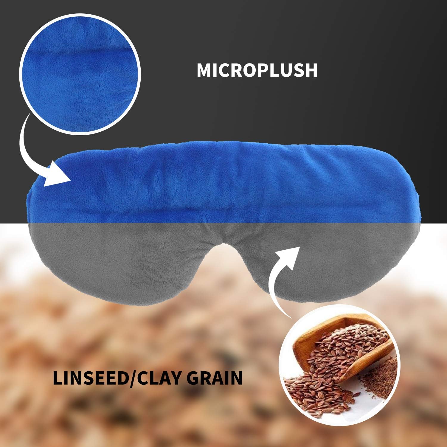 CREATRILL Dry Eye Mask Moist Heat Eye Compress, Microwave Heated Eye Mask for Dry Eyes, Flaxseed Cassia Seed Sleeping Mask