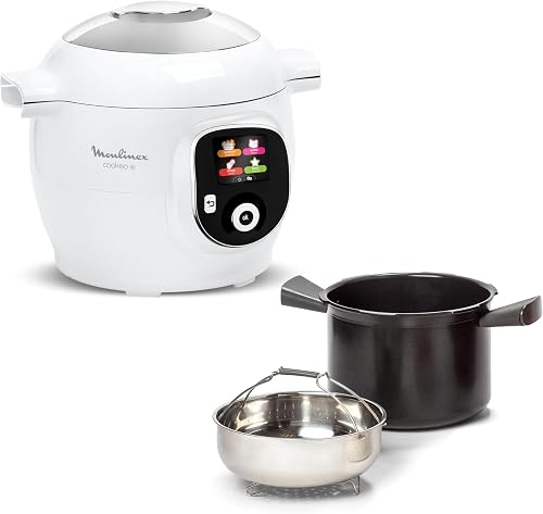 Moulinex Cookeo+ Multicooker intelligente ad alta pressione, 6 l, 80 ricette integrate, senza sorveglianza, schermo intuitivo, guida alla cottura passo-passo, applicazione dedicata, bianco CE854110 - 2