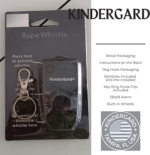 Miniatura 7 de Alarma personal de 130 dB con silbato de respaldo oculto botón apagado y bolso llavero clip