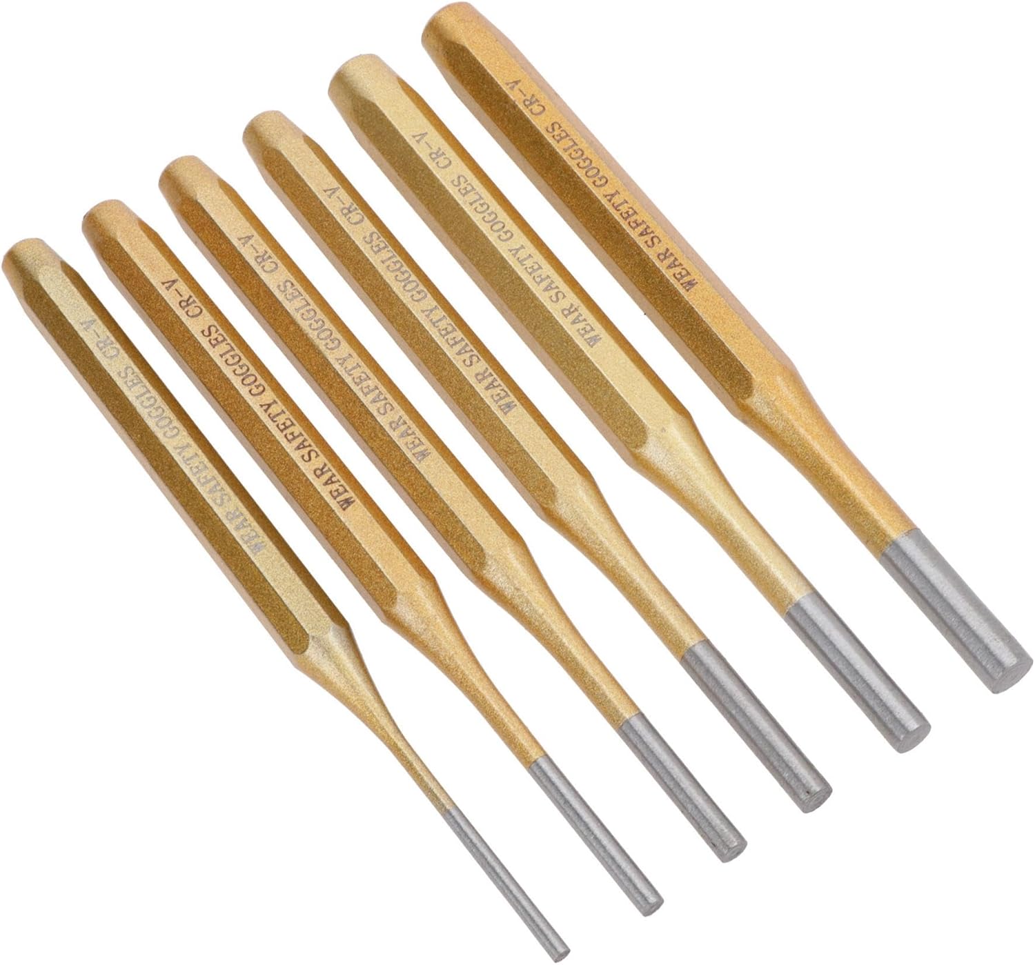 6pc Parallel Pin Punch 3-8mm Set 6" (150mm) Chrome Vanadium TE714