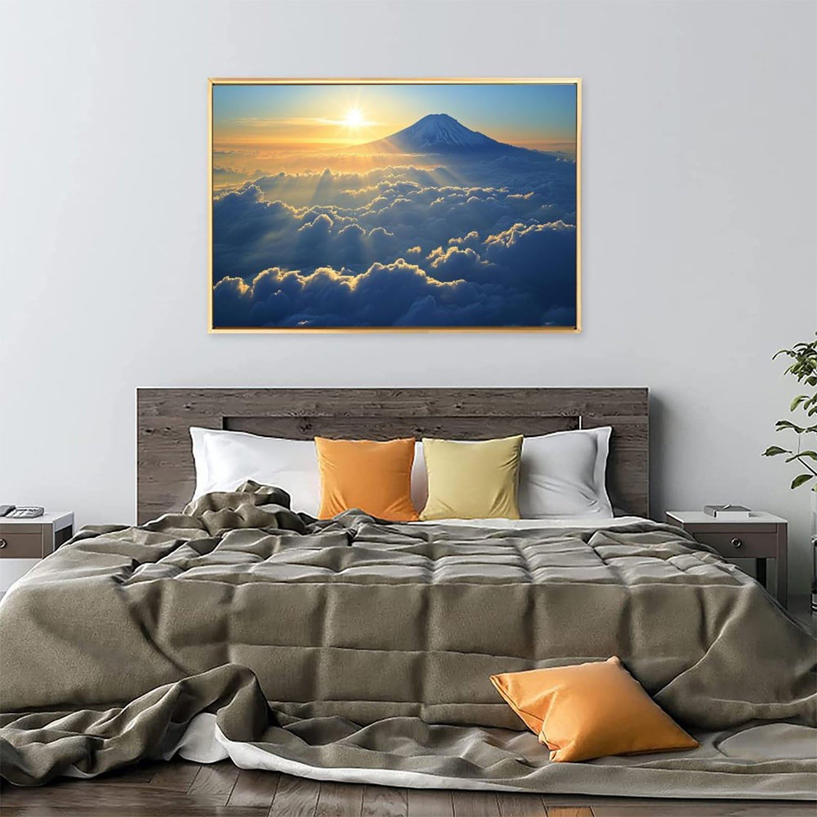 Amazon.co.jp: 絵画 日の出の富士山インテリア 絵画 美しい日本の風景
