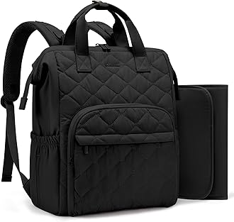 LOVEVOOK Diaper Bag Backpack, Large Baby Bag for Girl Boy with Changing Pad, Diaper Backpack for Mom Dad with Stroller Buckles, Black