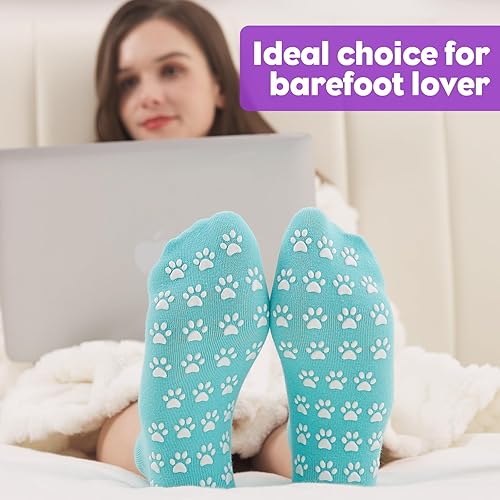 Miniatura 8 de 12 pares de calcetines de agarre de pilato para mujer, calcetines de yoga antideslizantes con agarres, calcetines de hospital, calcetines de tobillo