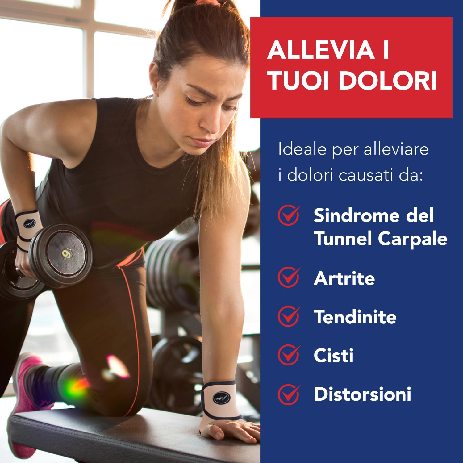 Polsini Palestra e Sollevamento Pesi con Cinghie Regolabili (1 Paio, Beige) – Polsiere Palestra a Compressione per Proteggere i Polsi da Tendinite e Altre Lesioni – Tutore Polso Traspirante