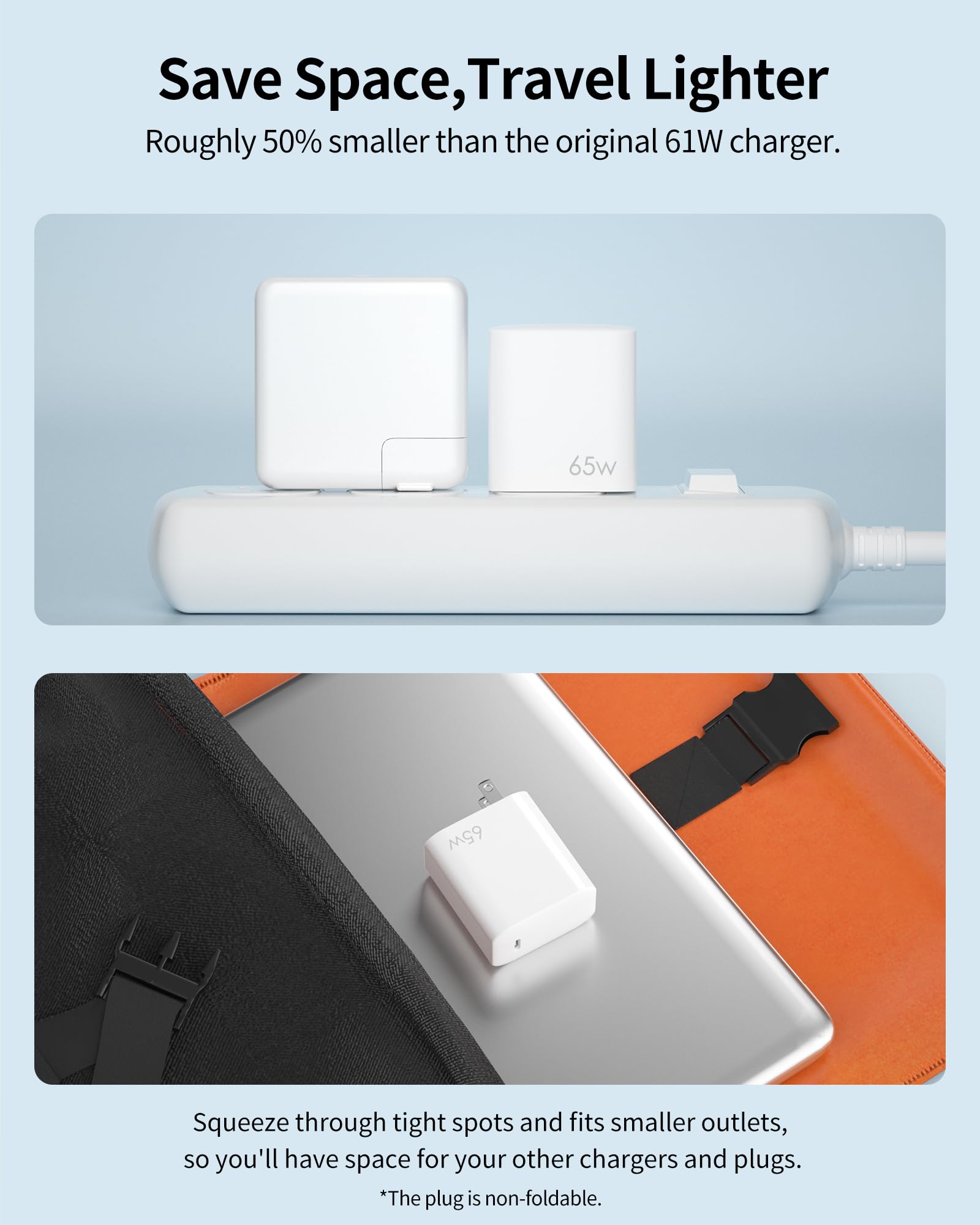 Blocco di ricarica USB C per iPhone 17/16, 65 W, caricatore da parete USB C, a ricarica rapida, per iPhone Air 17 16 15 14 13 12 11 Pro Max XS, iPad, MacBook, Samsung Galaxy, Google