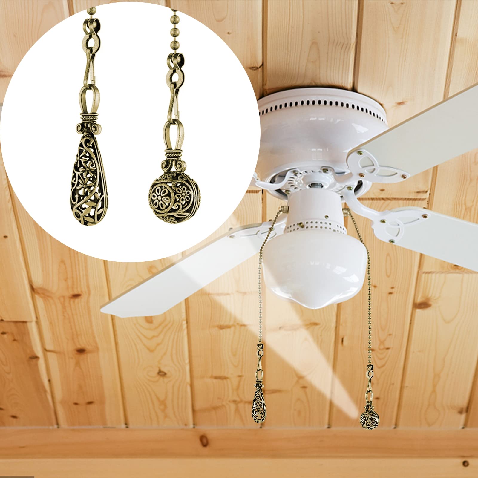 Vintage Copper Ceiling Fan Pull Chains (2 Pack) -3 Vintage Copper Ceiling Fan Pull Chains (2 Pack) -3