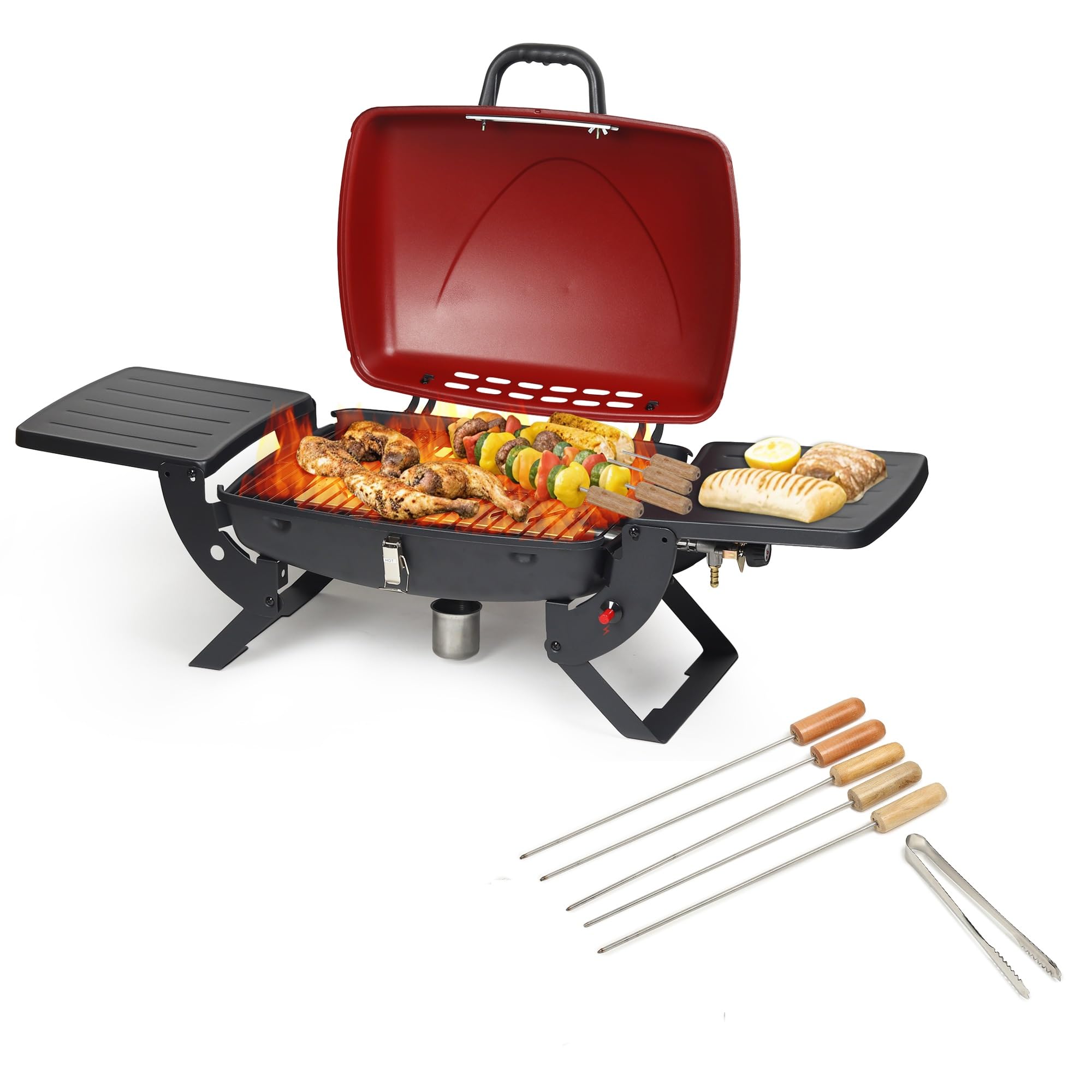 Amazon Brand - Umi SnapGrill Gas BBQ Grill for Indoor & Outdoor Cooking| Traveler Compact Foldable Tandoor Gas Barbeque Grill Set| Tabletop, Portable, Easy Assembly, Efficient Heat & Smoke- (Black)-image-36