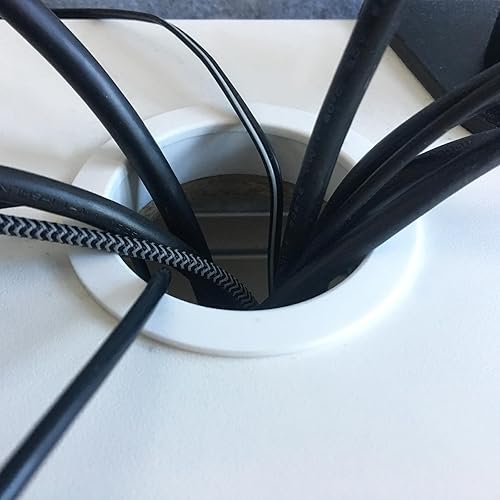 Miniatura 5 de uxcell Cubierta de agujero para cable, 2.717 x 2.717 in, aleación de aluminio, cuadrado, para escritorio, ojales, cubierta de agujero para oficina,