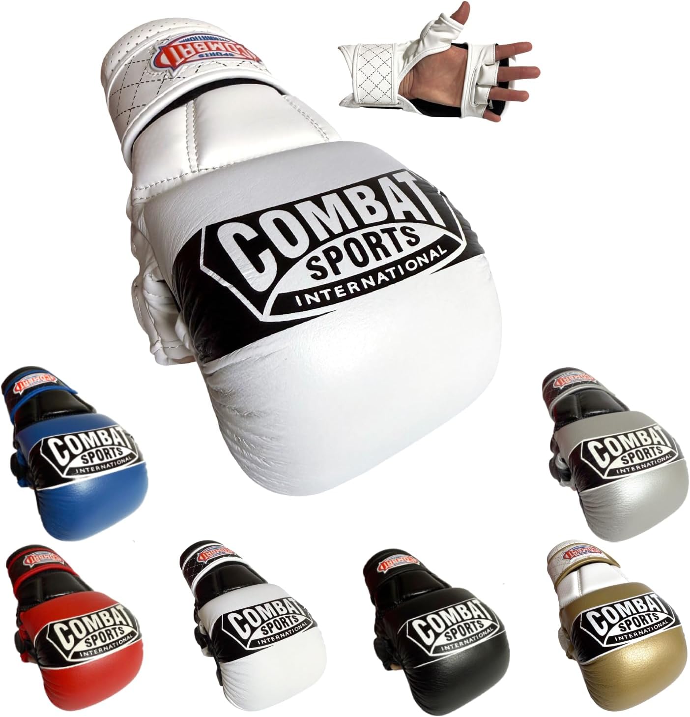 Combat Sports Max Strike MMA Training Gloves, Open Palm Fingerless Gloves for MMA, Muay Thai, and Kickboxing
