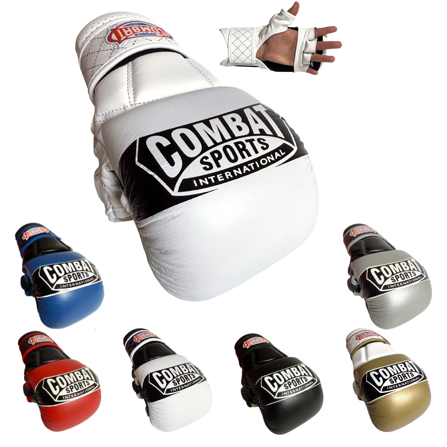 Combat Sports Max Strike MMA Training Gloves, Open Palm Fingerless Gloves for MMA, Muay Thai, and Kickboxing