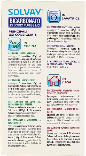 Solvay® - Bicarbonato di Sodio 1000g - Multiuso - Ad uso alimentare - Casa; Cucina; Lavatrice - 3