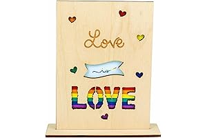 LGBT Valentine's Day Wooden Love Card for Gay, Lesbian Pride