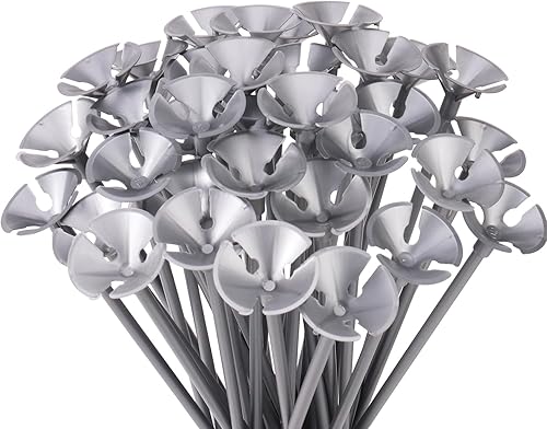 PP OPOUNT 35 palos de globo plateados con copas, palos de globo de 12.6 pulgadas, palos de globos de plástico para fiestas, aniversarios,