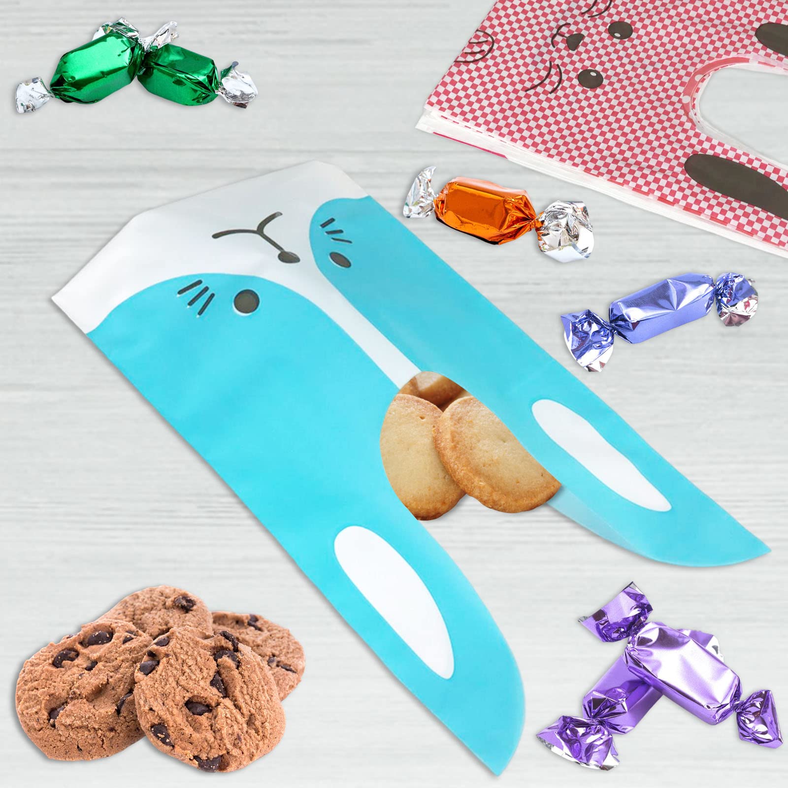 36 Sacchetti Regalo A Forma Di Orecchie Di Coniglio - Per Caramelle E Bomboniere - 12 Stili Colorati - Foto 9