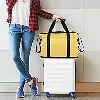 Yellow Travel Duffel Bag For Women Men Weekender Overnight Bag For Women Sports Carry On Bag With Shoe Compartment For Workout Hospital Gym Airplane | Travel Duffels - View #2