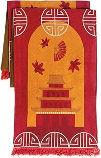 Kaplan Early Learning Chinese Decorative Fabric Runner 64 x 13 Inch, Mul...