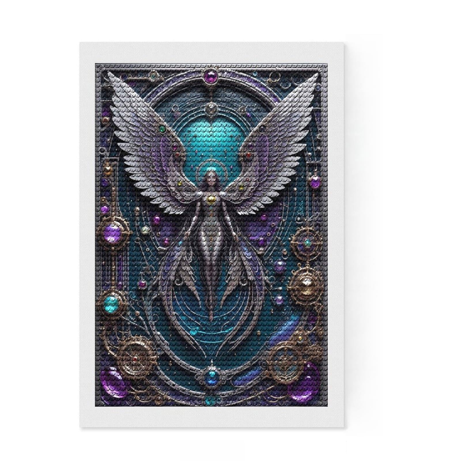 Junmoney Cosmos Guardian Angel Full Drill Diamond Painting Kit 8"x12", Enjoyable At-Home Hobby, Creative Leisure Activity, Cosy Home Accent