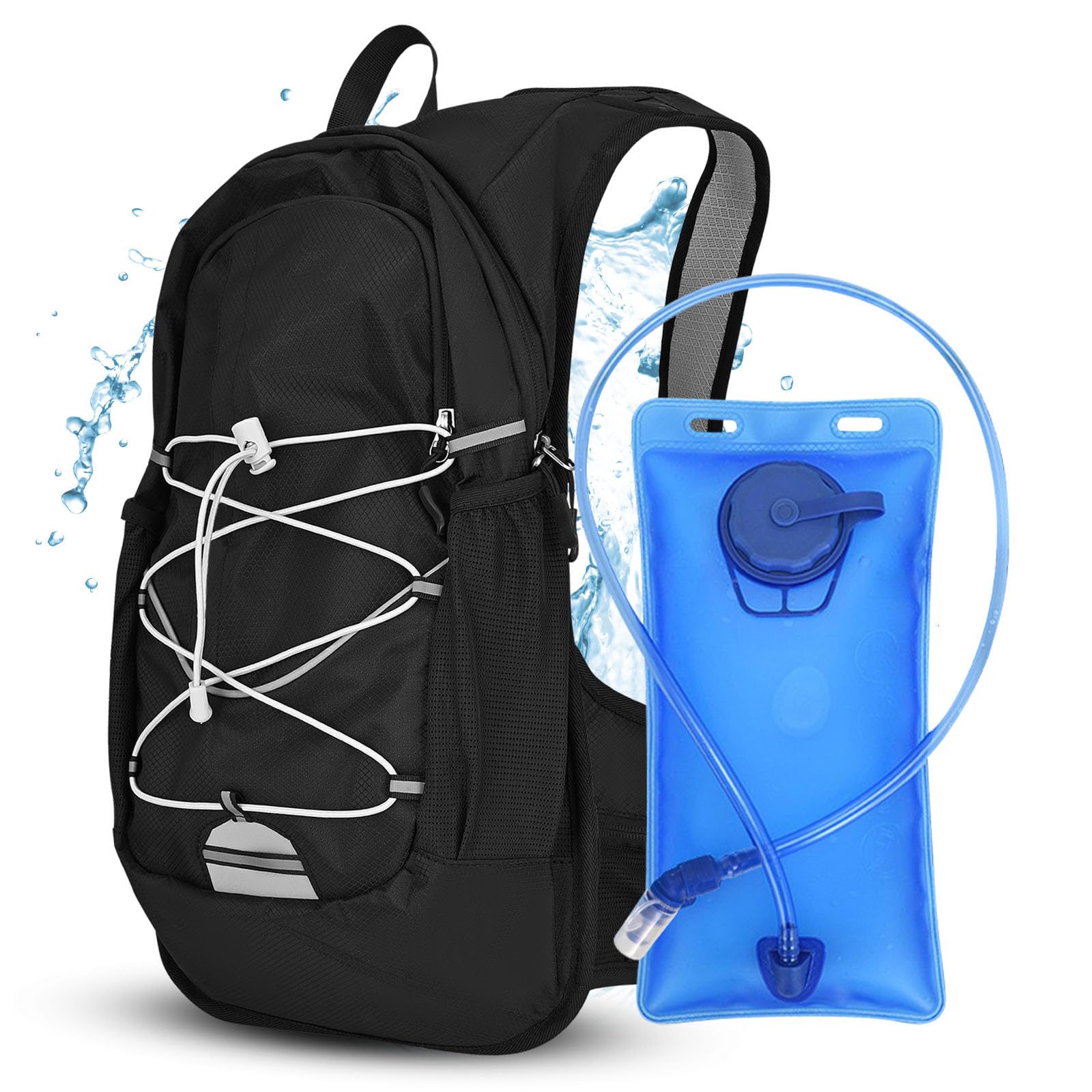 20L Zaino Bici Mountain Bike con Sacca Acqua 2l,Leggero Zainetto Idratazione pere Ciclismo,Zaino Idratazione Bici Mountain Bike,Impermeabile,Leggero,per Sci Corsa Bicicletta Moto Ciclismo Maratona