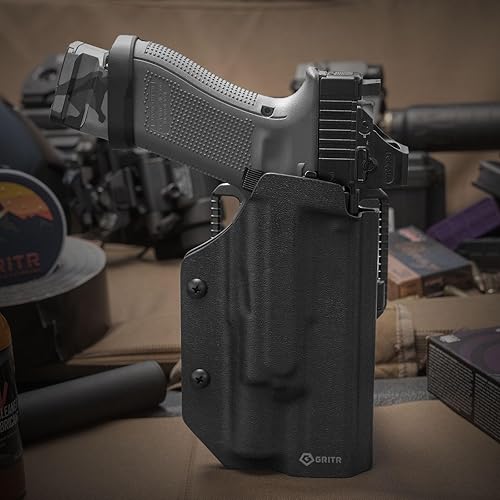 Miniatura 4 de GRITR Funda para pistola compatible con Glock 19  IWBIWB Appendix CarryOWBOWB con rodamiento de luz Kydex de EE. UU. Accesorio para pistola para