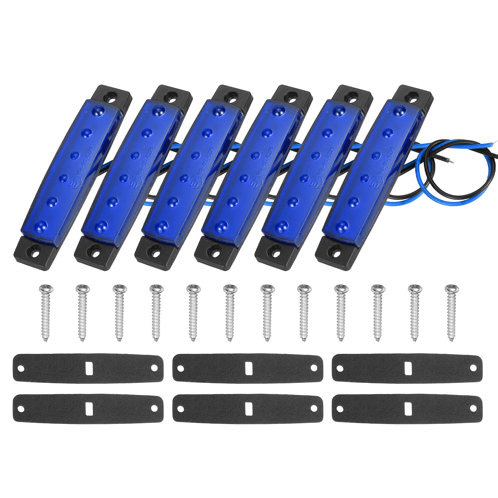 sourcing map 10Pack Navigation Lights for Boats LED, 12V/24V Blue Boat Interior Lights Waterproof Clearance Stern Lamp for Kayak, Yacht, Truck, Lorry, Deck, Blue Plastic Housing