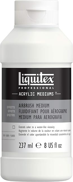 Liquitex 5908 Professional Airbrush Medium do farb akrylowych, akwarelowych lub gwaszowych, butelka 237 ml, przezroczysta
