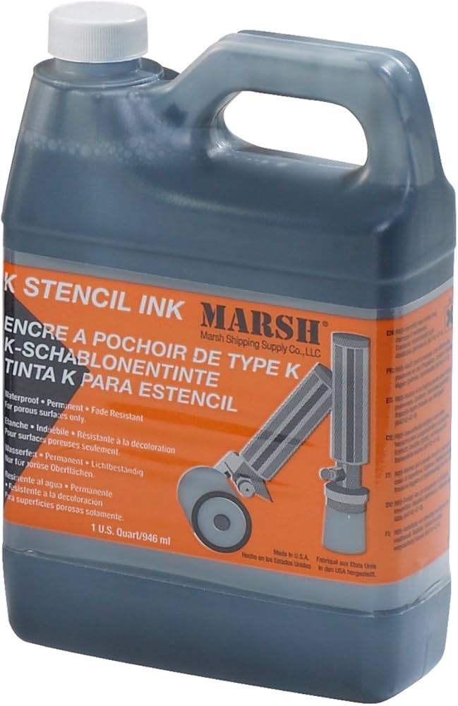 Marsh Rolmark Stencil Ink Quart/White American Made From, 50 OFF