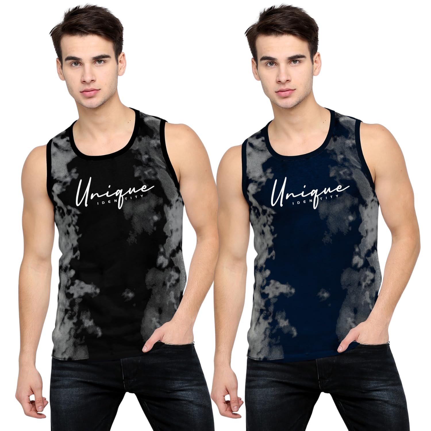 maniac || Men || Printed || Round Neck || Sleeveless || Cotton || Slim Fit || Vest-picture-55