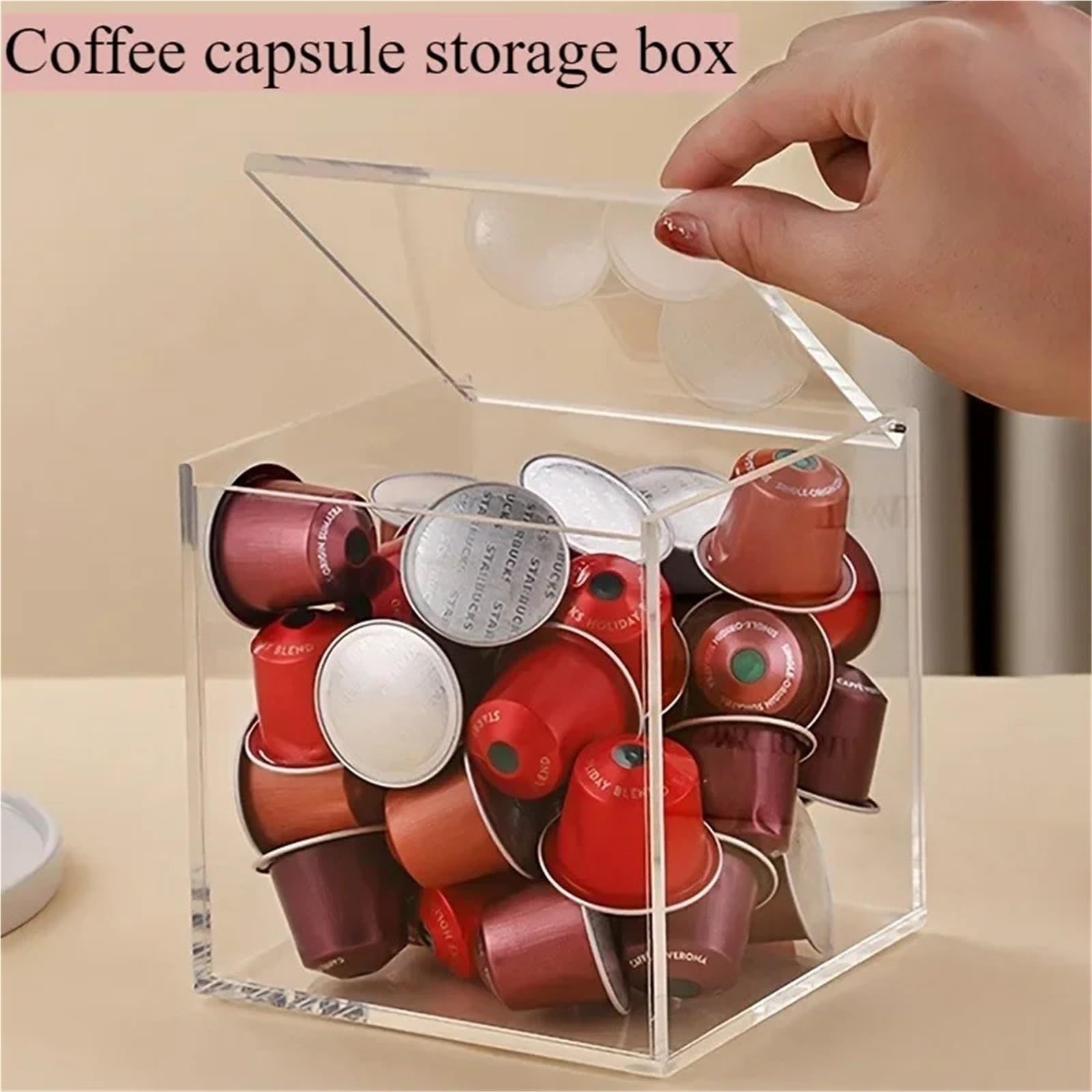 Scatola portaoggetti trasparente for cialde di caffè ribaltabile