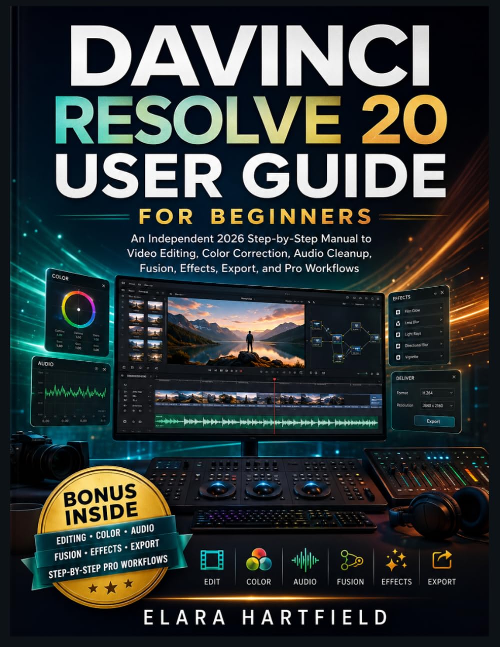 DAVINCI RESOLVE 20 USER GUIDE FOR BEGINNERS: An Independent 2026 Step-by-Step Manual to Video Editing, Color Correction, Audio Cleanup, Fusion, Effects, Export, and Pro Workflows