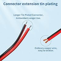 Vista 3 de Paquete de 20 conectores de cable de alimentación DC de 12V 5A, 5.5mm x 2.1mm, conectores macho, adaptador de conector de barril DC, línea de enlace