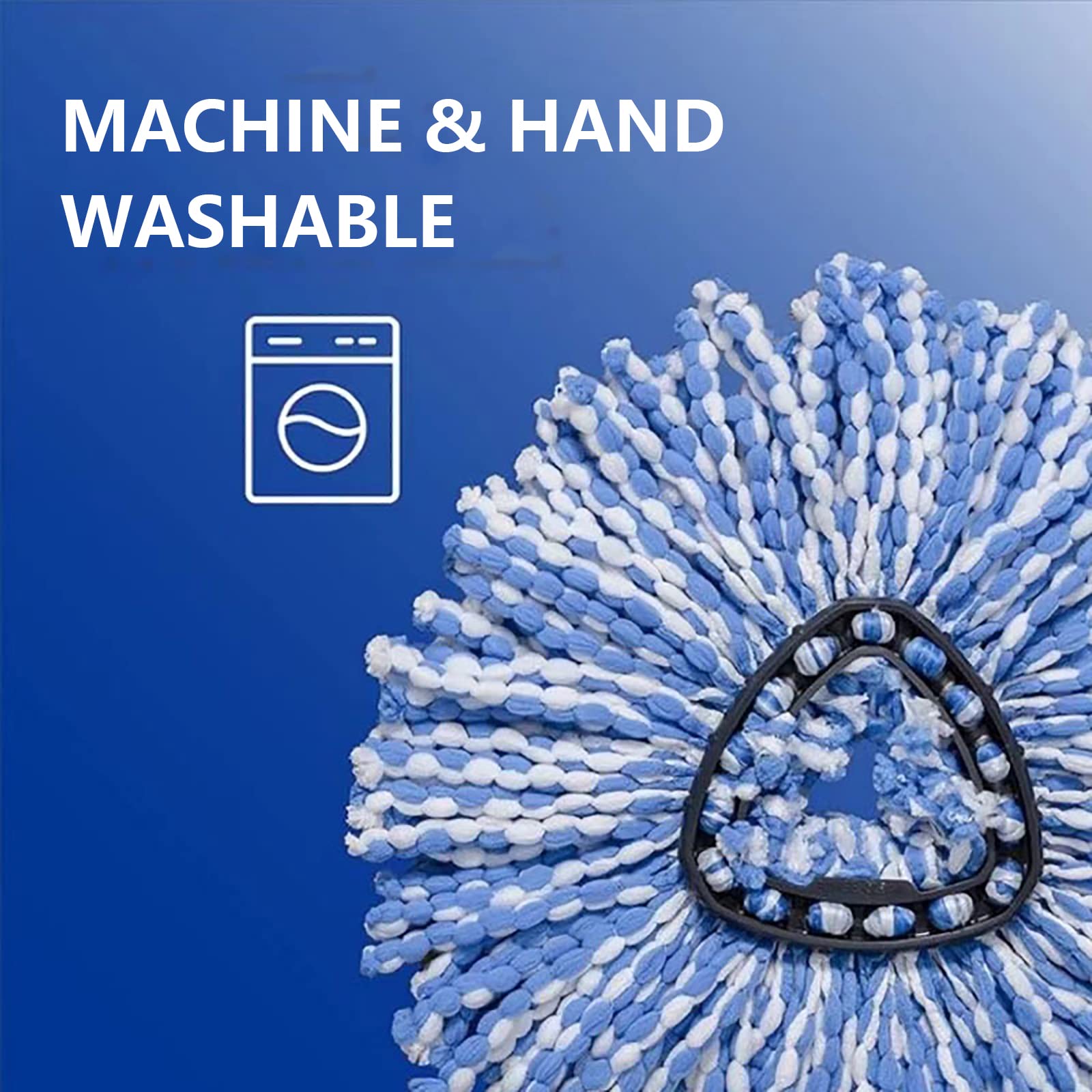 WANGCL Lot de 4 têtes de rechange pour balai à franges O-Cedar EasyWring RinseClean en microfibre pour système à 2 réservoirs (bleu)