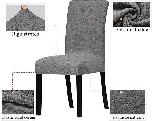 Miniatura 9 de Juego de 4 fundas grandes para sillas de comedor XL, fundas para sillas de comedor XLextra grandes, de elastano suave, extra grandes, fundas