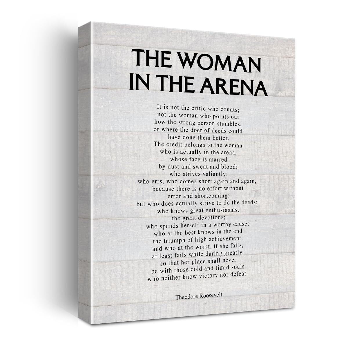 NWPNLXEA Feminist Wall-Art The Woman in the Arena Quote Canvas Print Motivational Decor for Women Home Office Study Unframed,16x24inch(40x60cm)